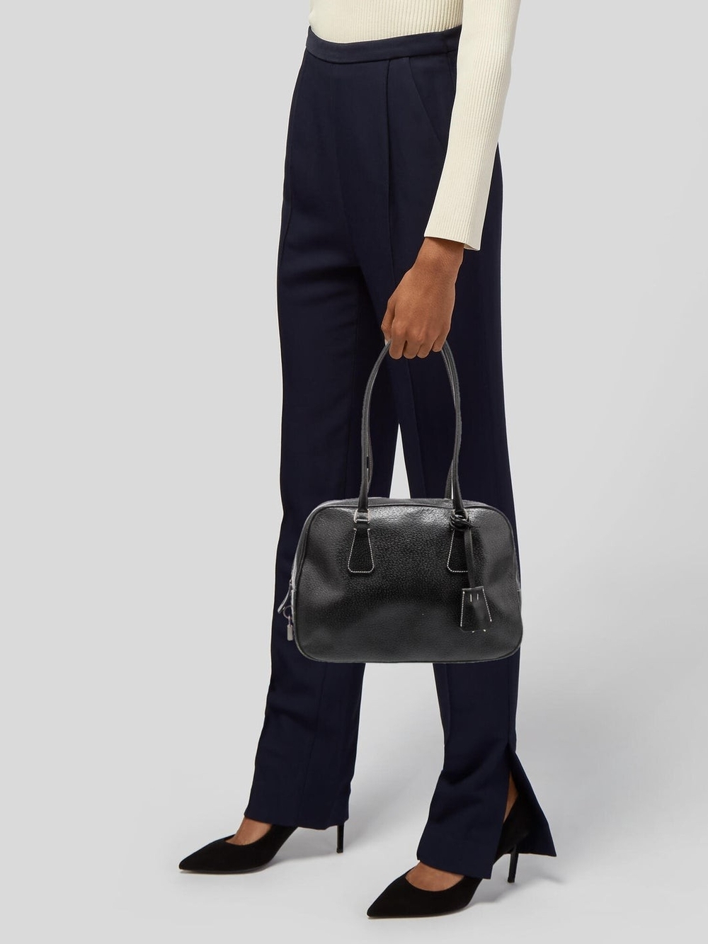 Prada Black Leather Shoulder Bag - Picture 2 of 8